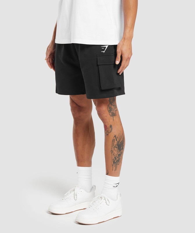 Gymshark Crest 7" Cargo Shorts Black | 01856UTLZ