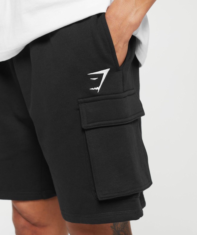 Gymshark Crest 7" Cargo Shorts Black | 01856UTLZ