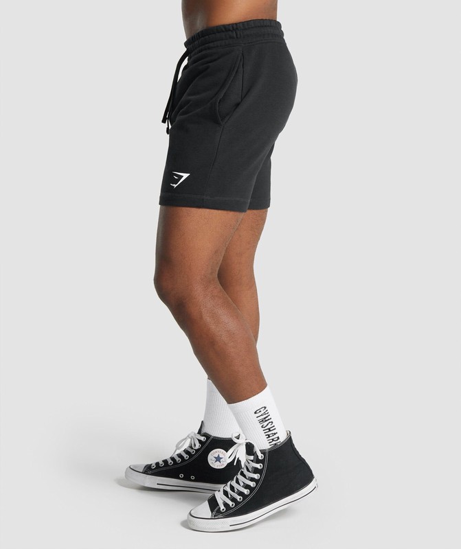 Gymshark Crest 7" Shorts Black | 32761FNWH