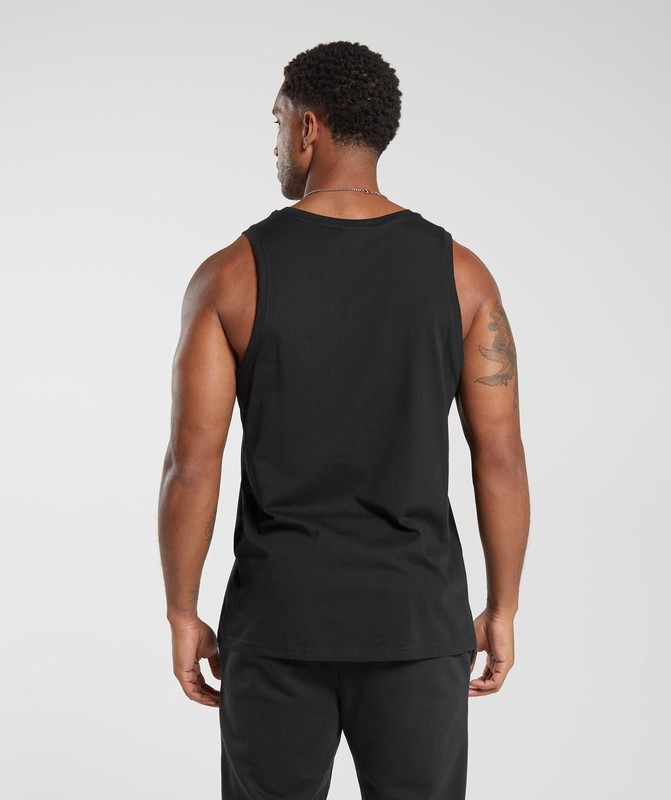 Gymshark Crest Cotton Tank Black | 90823OGQC