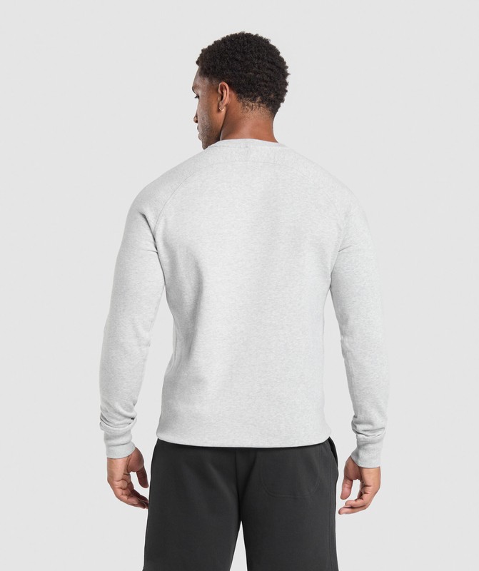 Gymshark Crest Crew Light Grey Marl | 58269JBCI