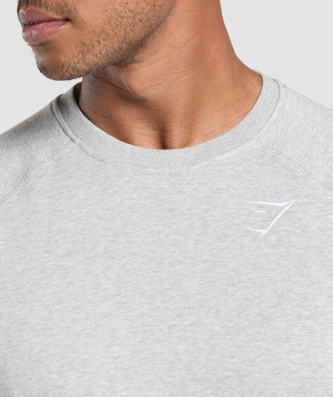 Gymshark Crest Crew Light Grey Marl | 58269JBCI