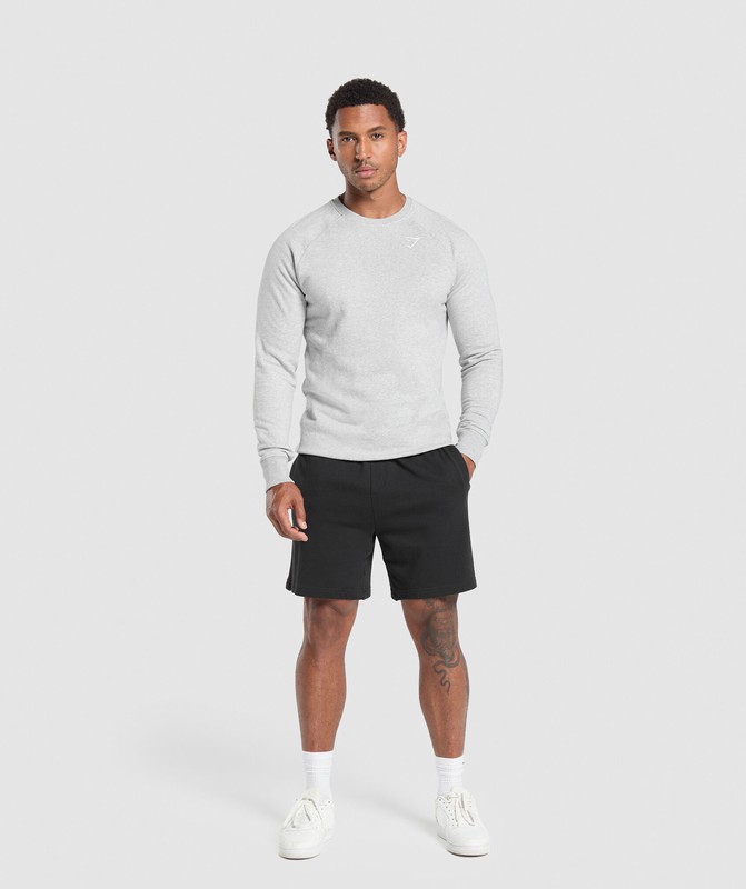 Gymshark Crest Crew Light Grey Marl | 58269JBCI