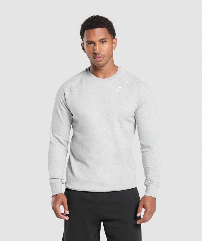 Gymshark Crest Crew Light Grey Marl | 58269JBCI