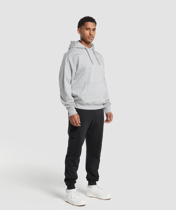 Gymshark Crest Oversized Hoodie Light Grey Marl | 32648XRYO