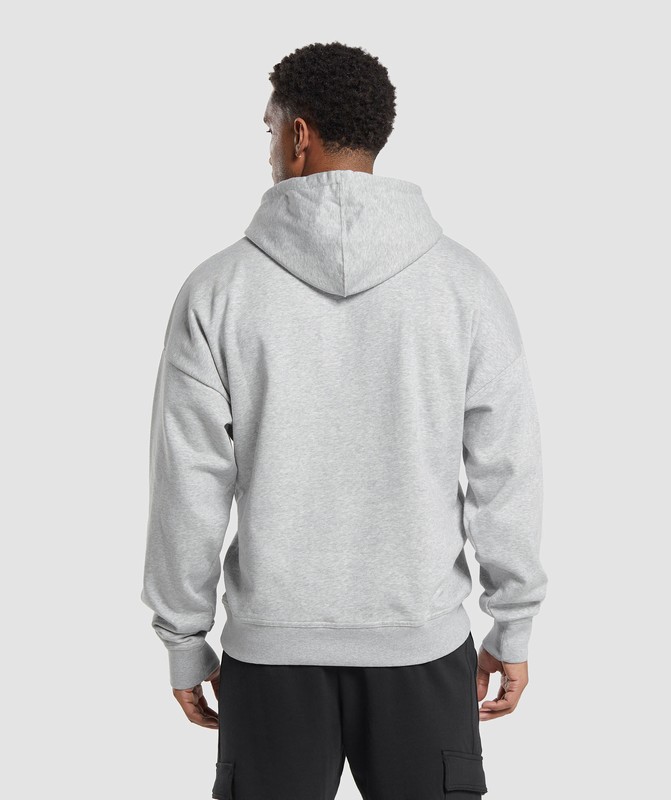 Gymshark Crest Oversized Hoodie Light Grey Marl | 32648XRYO