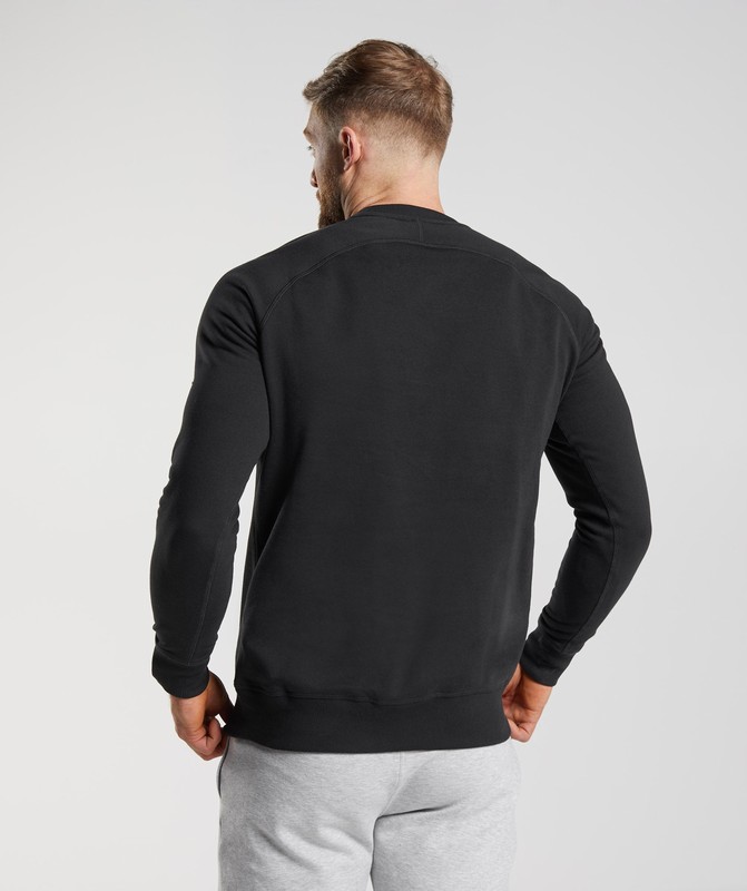 Gymshark Crest Sweatshirt Black | 80341MSCW