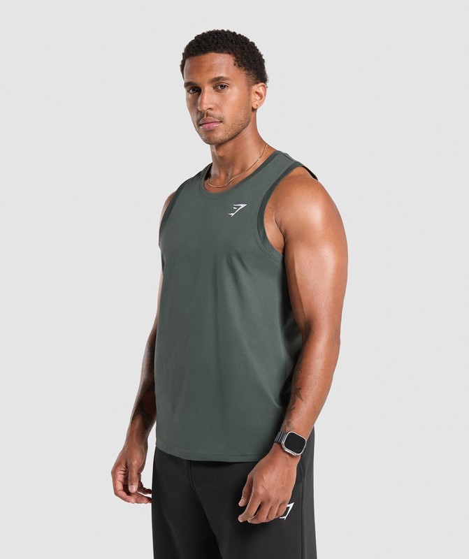 Gymshark Crest Tank Slate Teal | 01634TBKE