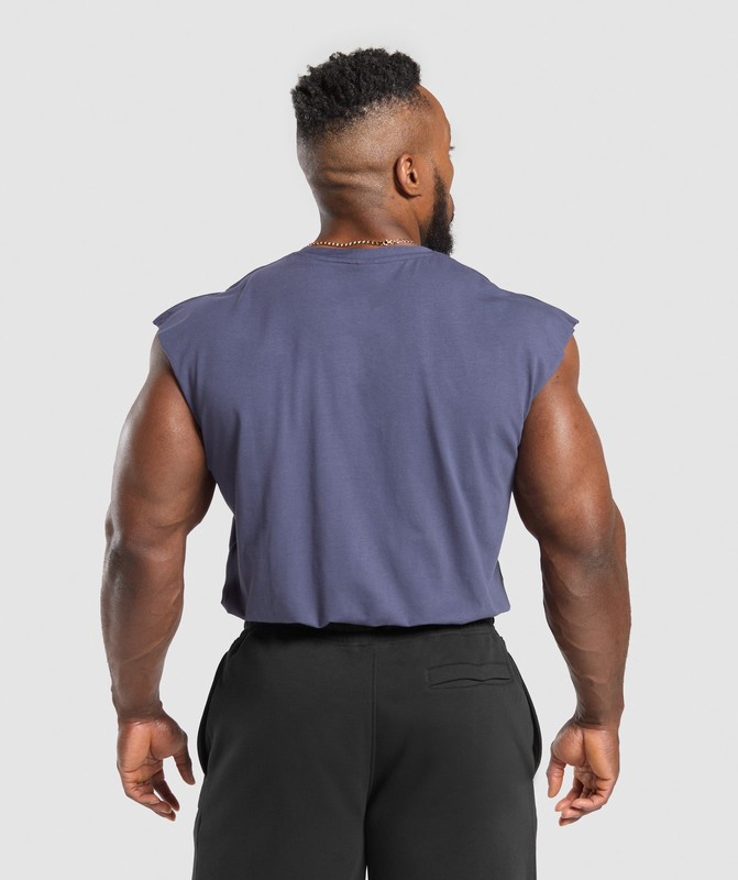 Gymshark Critical Cut Off Tank Weighted Purple | 41635YFLP