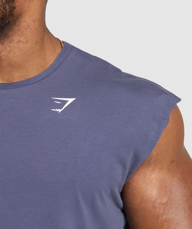 Gymshark Critical Cut Off Tank Weighted Purple | 41635YFLP