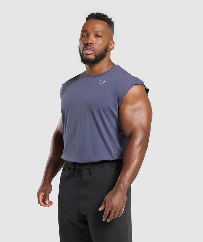 Gymshark Critical Cut Off Tank Weighted Purple | 41635YFLP