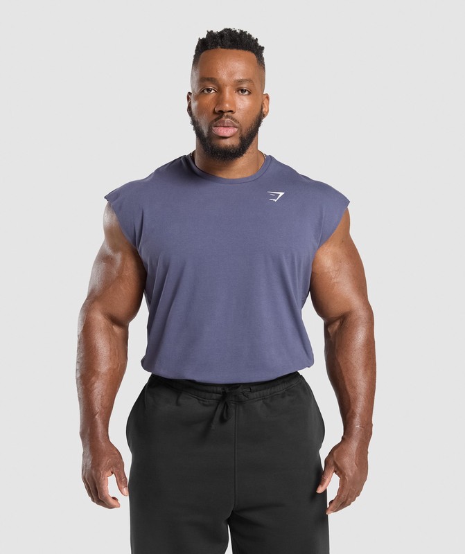 Gymshark Critical Cut Off Tank Weighted Purple | 41635YFLP