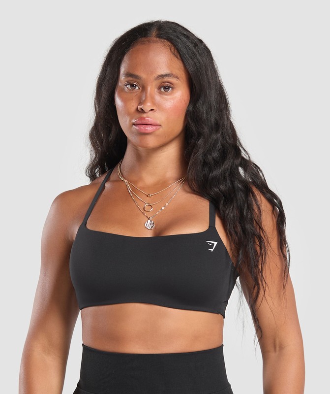 Gymshark Cross Back Bra Black | 20618ZIOJ
