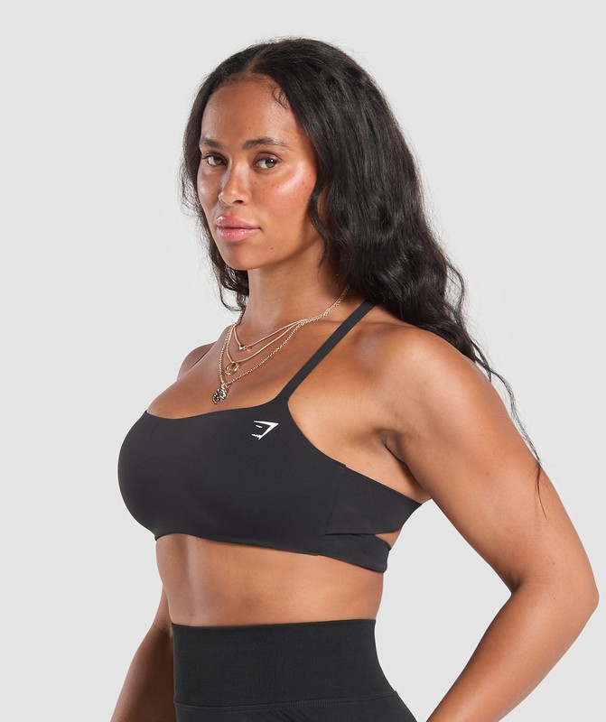 Gymshark Cross Back Bra Black | 20618ZIOJ