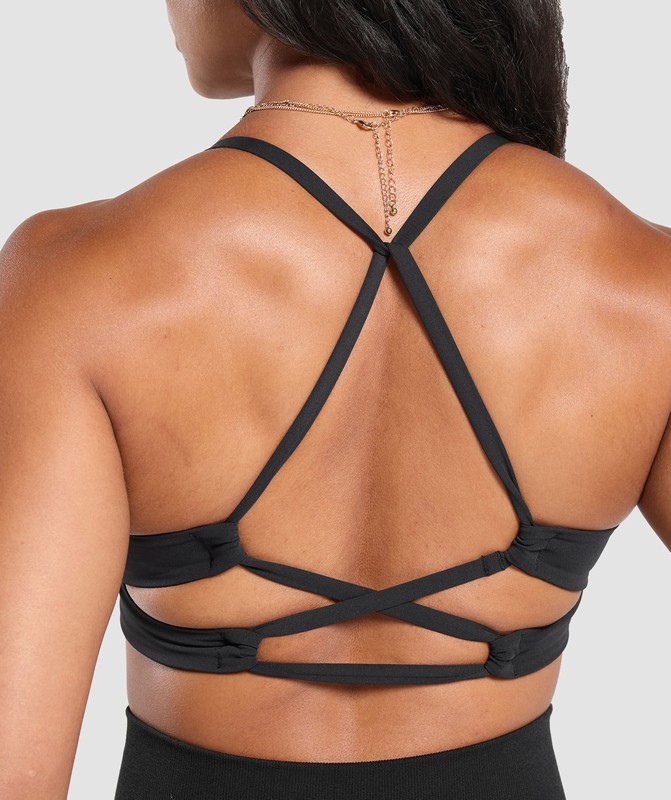 Gymshark Cross Back Bra Black | 20618ZIOJ