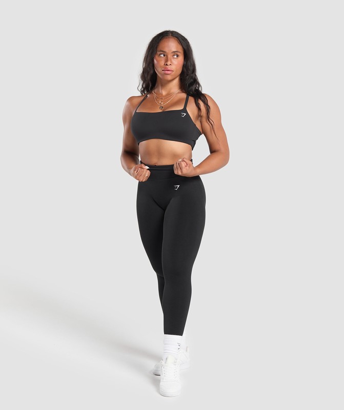 Gymshark Cross Back Bra Black | 20618ZIOJ