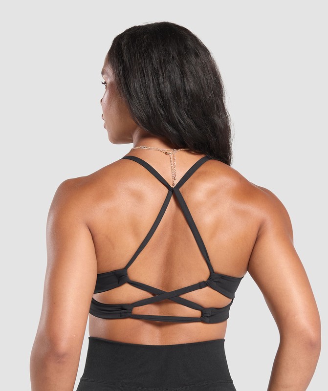 Gymshark Cross Back Bra Black | 20618ZIOJ