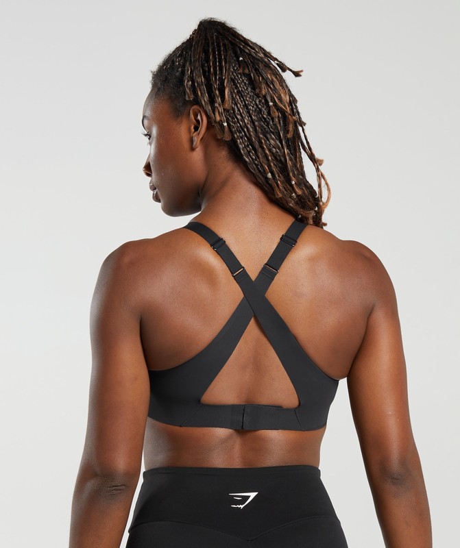 Gymshark Cross Back Sports Bra Black | 98604HGUR