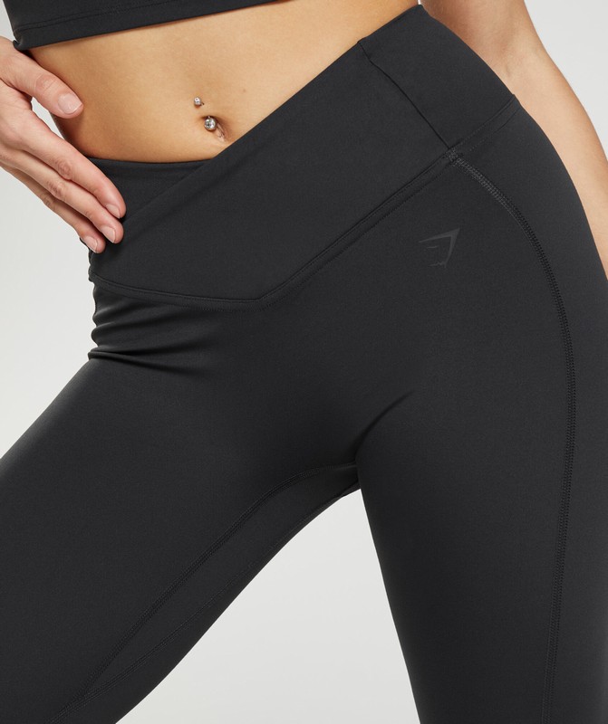 Gymshark Crossover Leggings Black | 51029KOYD