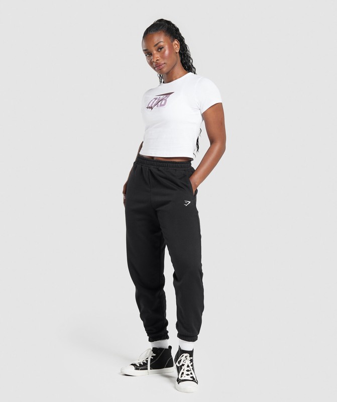 Gymshark DXB Baby Tee GFX White | 78349NCIV