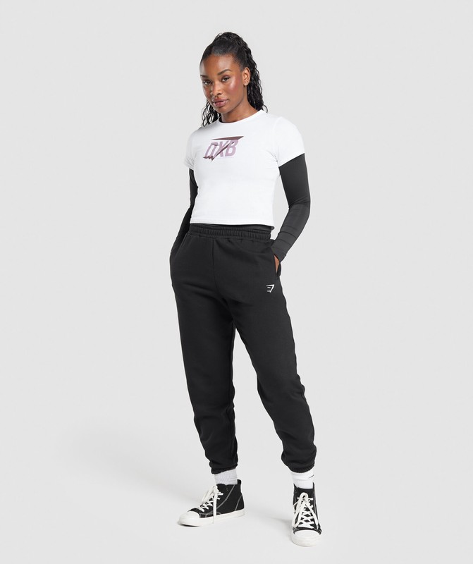 Gymshark DXB Baby Tee GFX White | 78349NCIV