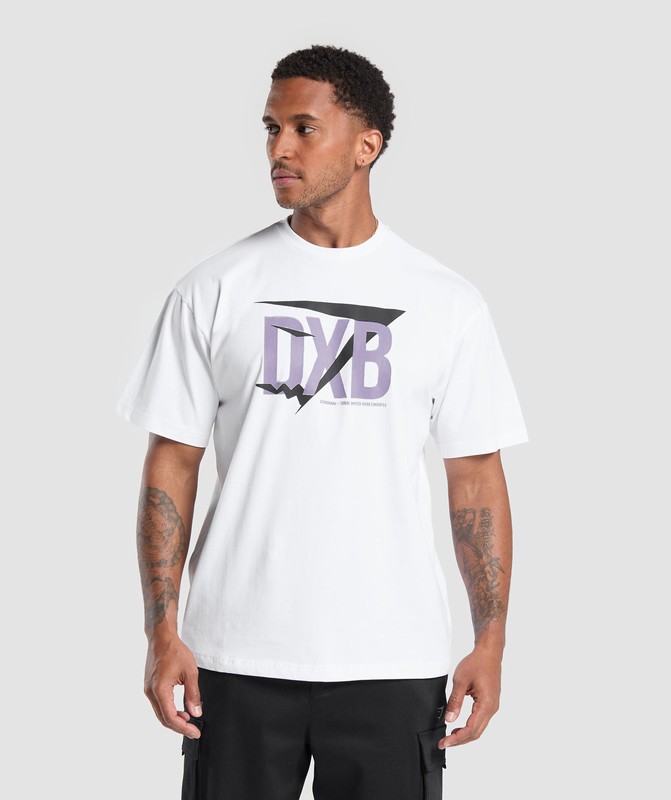 Gymshark DXB OS Tee GFX White | 07531UFMB