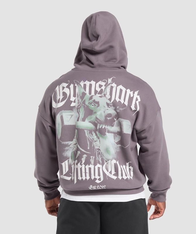 Gymshark Doberman Graphic Hoodie Brushed Purple | 27648SPLZ
