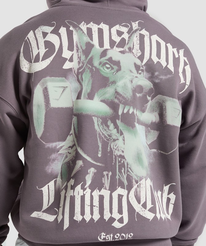 Gymshark Doberman Graphic Hoodie Brushed Purple | 27648SPLZ