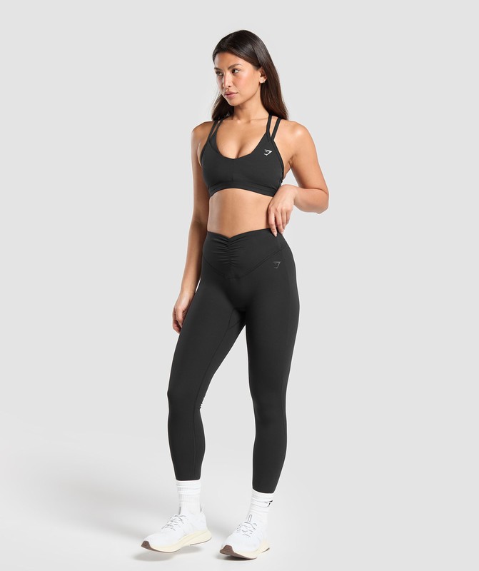 Gymshark Double Up Sports Bra Black | 43891KIQO