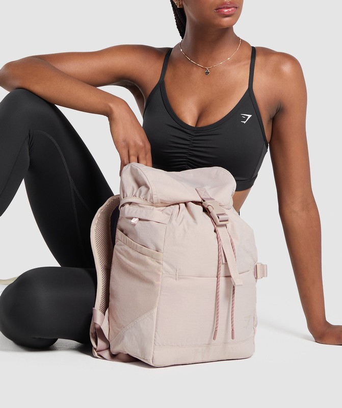 Gymshark Drawstring Backpack Muted Pink | 31760FGWO