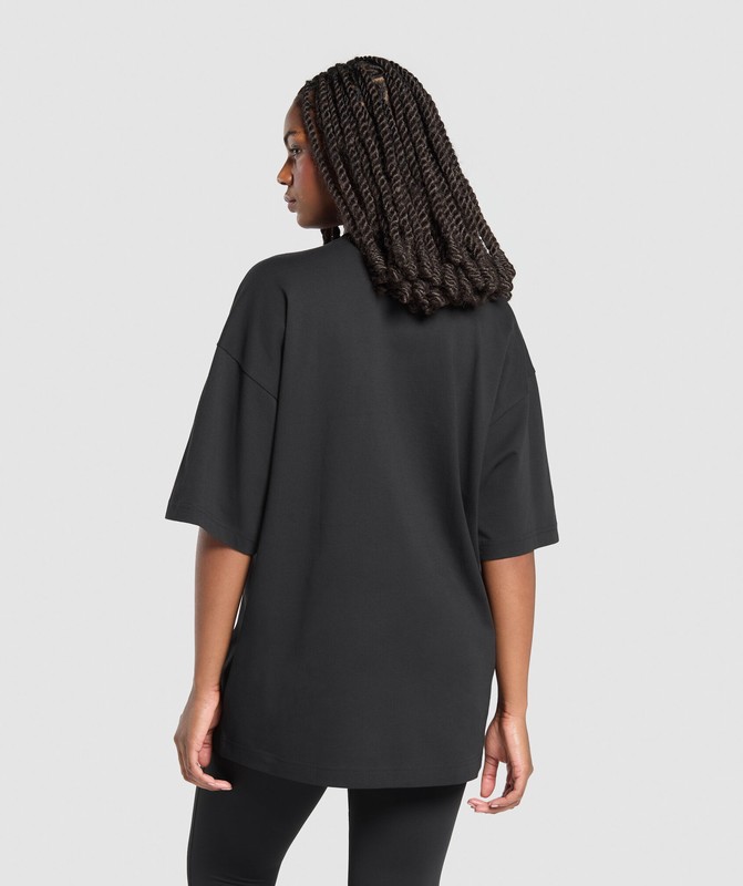Gymshark Eagle Lifting Oversized Graphic T-Shirt Black | 53681NGIA
