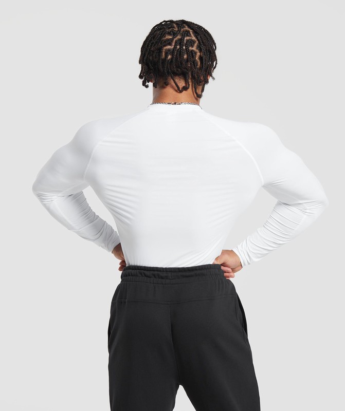 Gymshark Element Baselayer Long Sleeve T-Shirt White | 24357LPXH