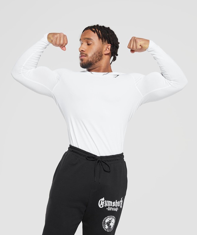Gymshark Element Baselayer Long Sleeve T-Shirt White | 24357LPXH