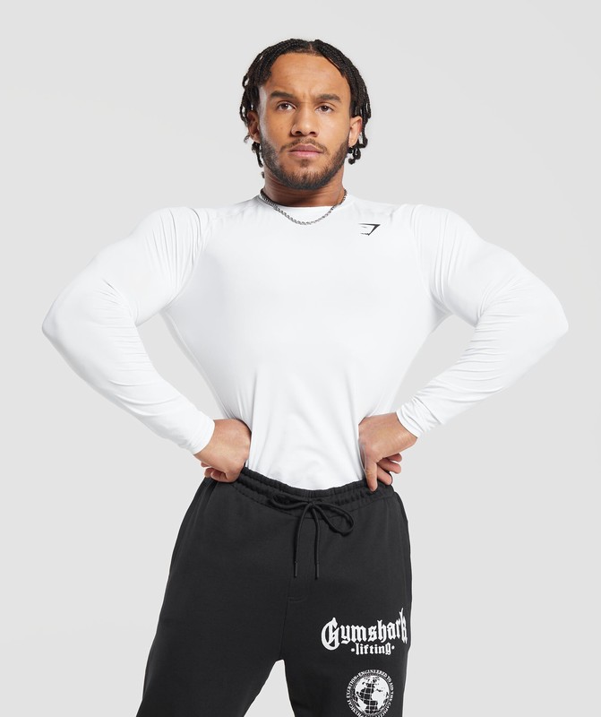 Gymshark Element Baselayer Long Sleeve T-Shirt White | 24357LPXH