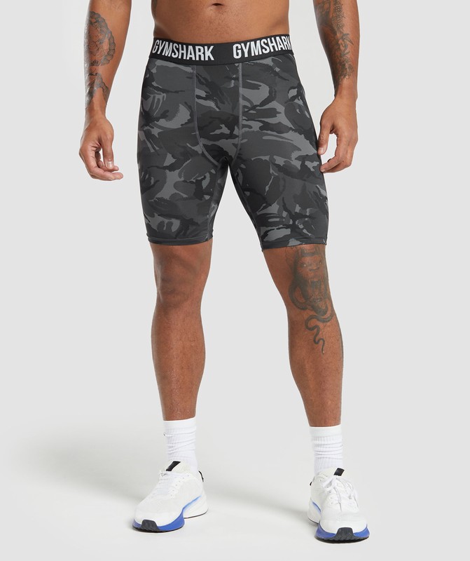 Gymshark Element Baselayer Printed Shorts Graphite Grey | 36021PDCT