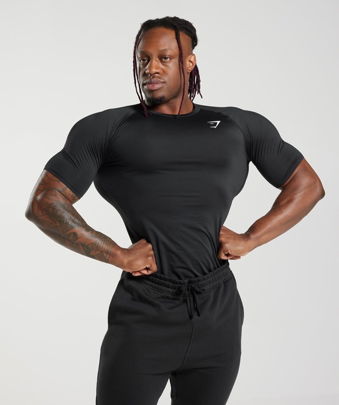 Gymshark Element Baselayer T-Shirt Black | 85423YSMA