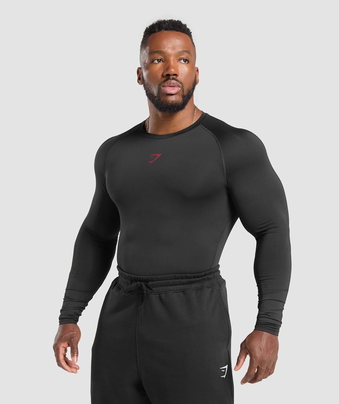 Gymshark Element Long Sleeve T-Shirt Black | 98163EITF