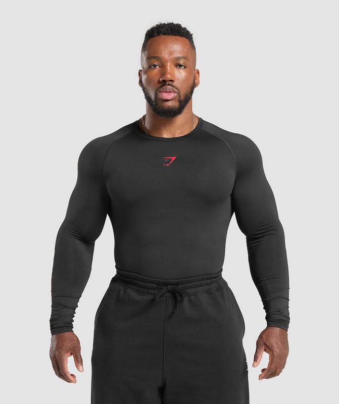 Gymshark Element Long Sleeve T-Shirt Black | 98163EITF