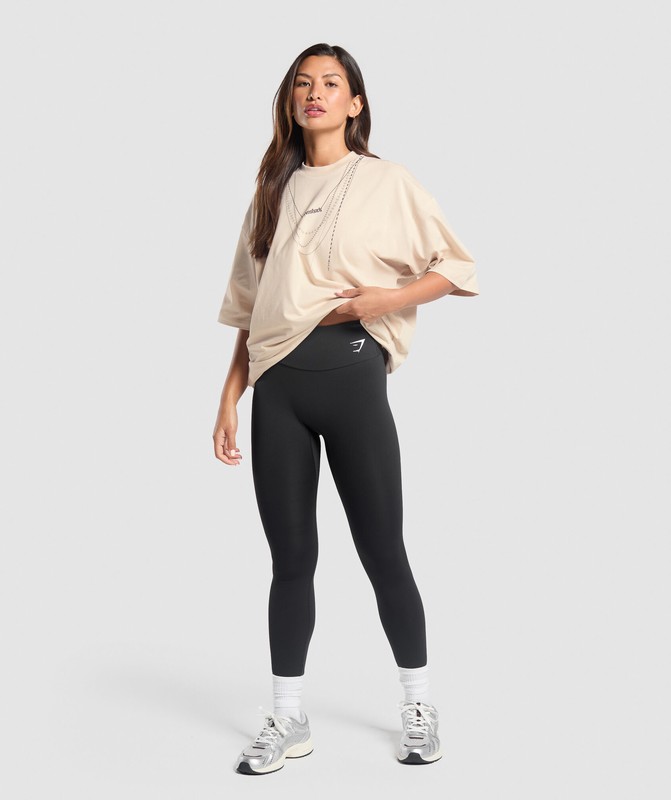 Gymshark Elevate Chain Oversized T-Shirt Cream Beige | 47159DICP