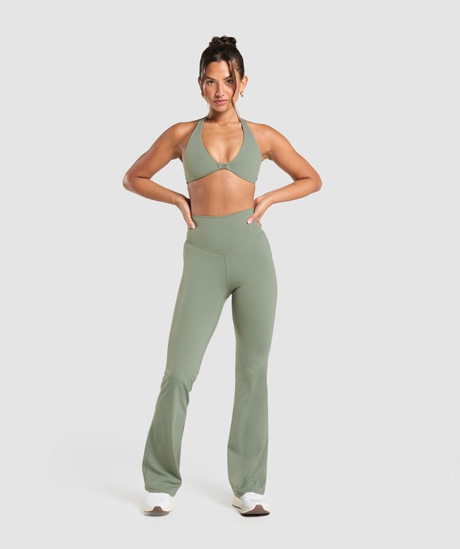 Gymshark Elevate Flared Leggings 2.0 Unit Green | 40619NCSZ