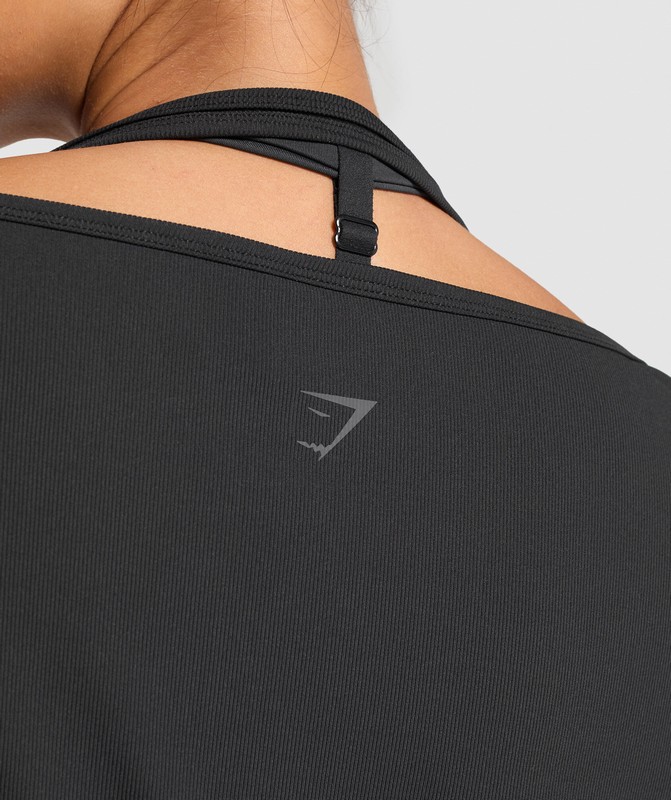 Gymshark Elevate Long Sleeve Top Black | 85624KPTC