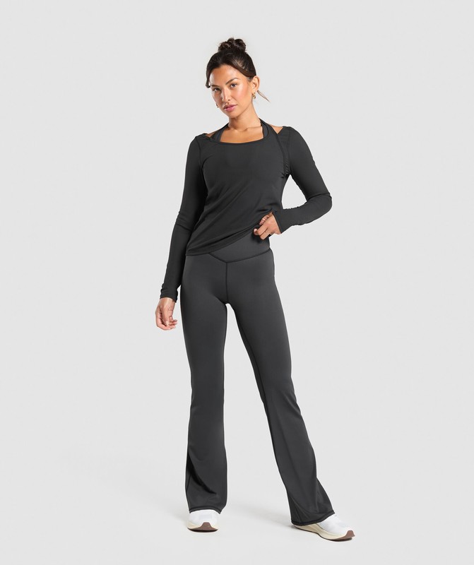 Gymshark Elevate Long Sleeve Top Black | 85624KPTC
