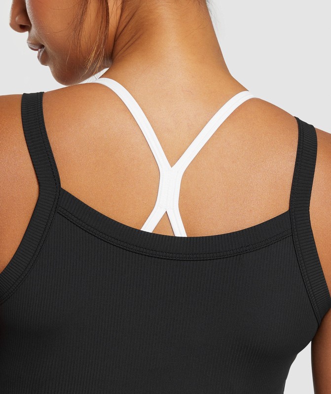 Gymshark Elevate Ruched Tank Black | 38720KJHG