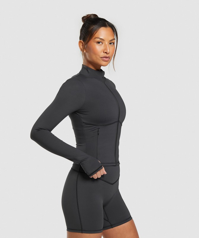 Gymshark Elevate Tracktop Black | 04768AUJE