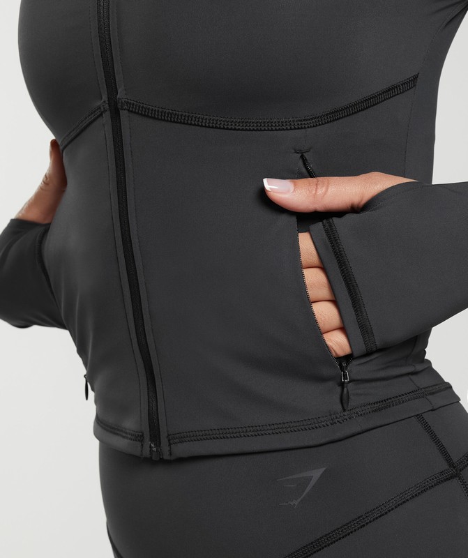 Gymshark Elevate Tracktop Black | 04768AUJE
