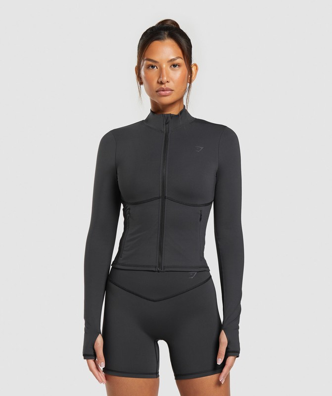 Gymshark Elevate Tracktop Black | 04768AUJE