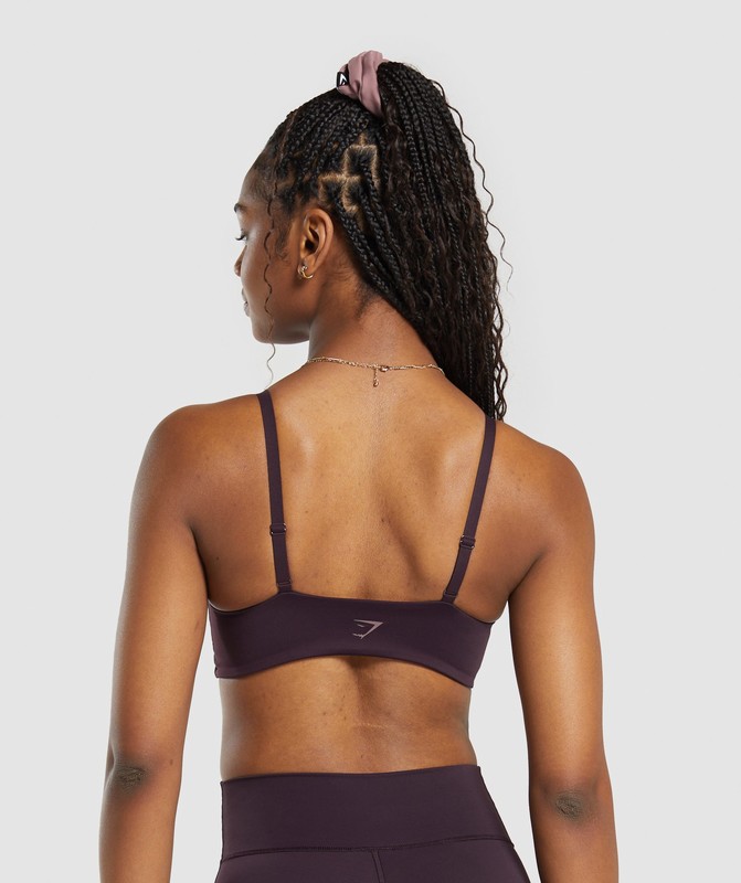 Gymshark Elevate Twist Front Bralette Plum Brown | 19637RTUW