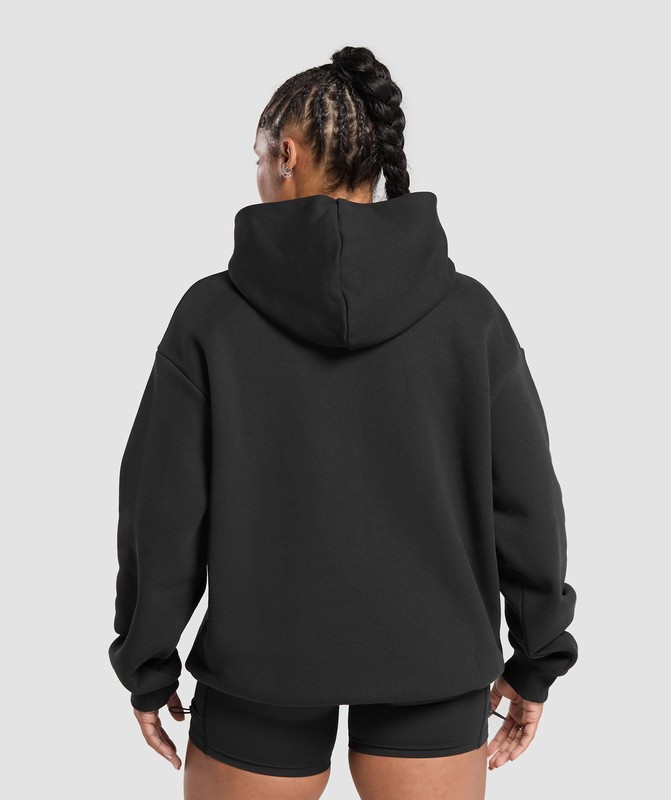 Gymshark Embroidered Logo Oversized Hoodie Black | 70986BVAF