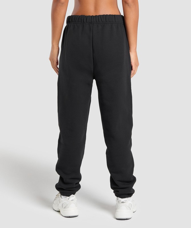 Gymshark Embroidered Oversized Jogger Black | 07496ENQZ