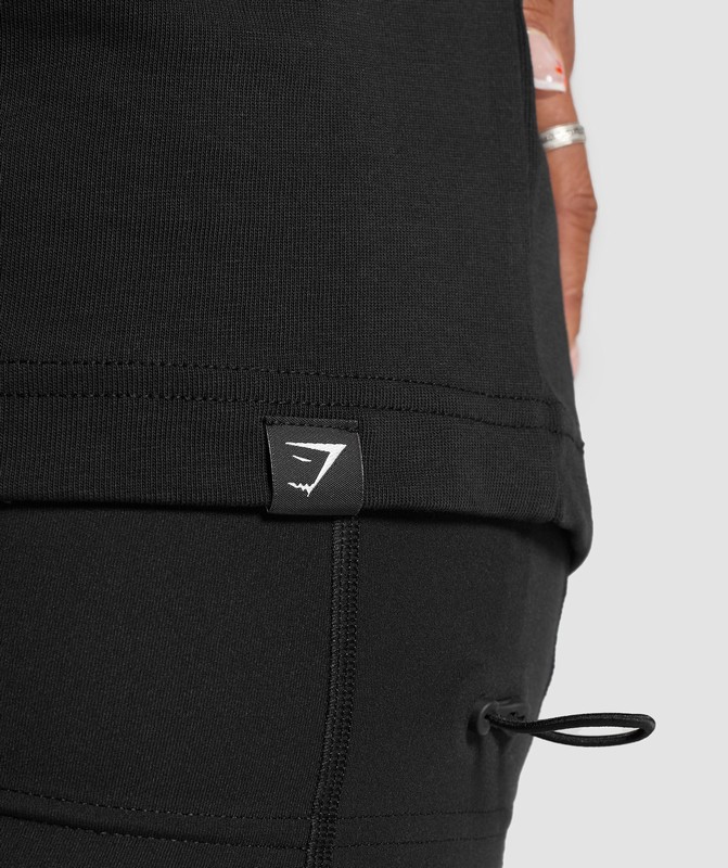 Gymshark Embroidered Oversized T-Shirt Black / Wash | 90357PYVU